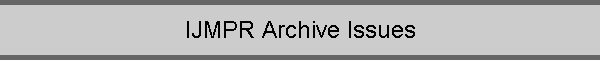 IJMPR Archive Issues